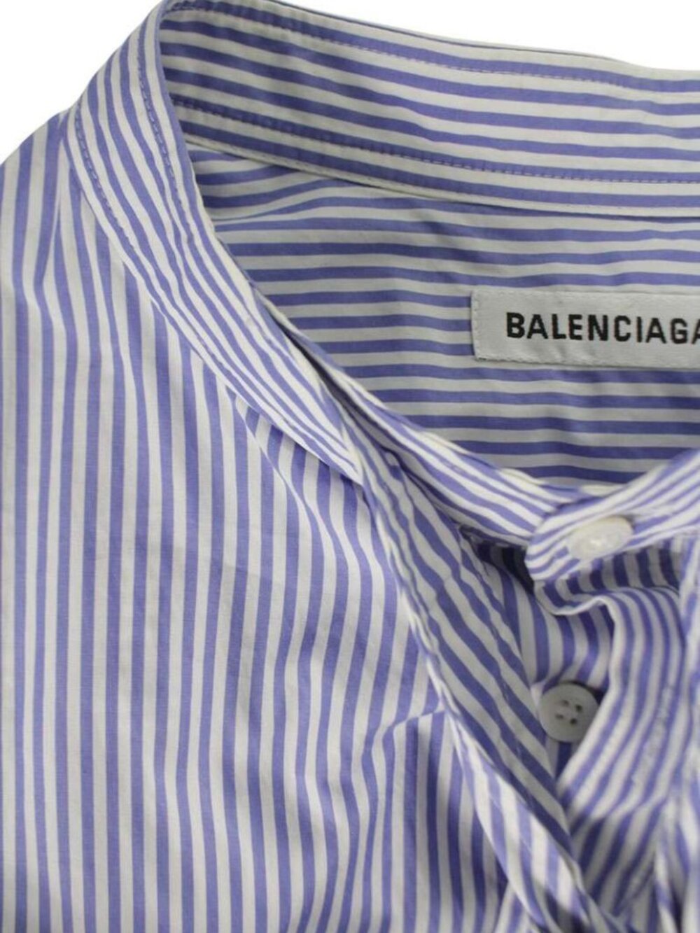 Balenciaga Back Logo Striped Bowtie Ribbon Long Sleeve Shirt 34 - Picture 3 of 3